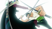 Zoro Fights Mihawk