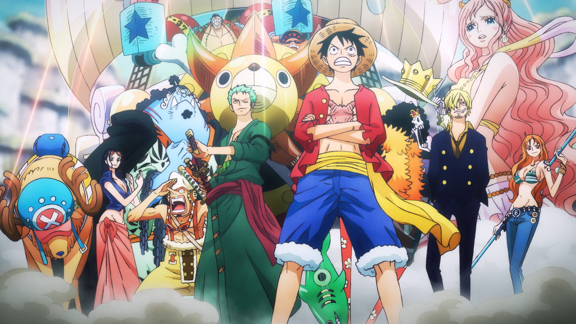 Image - Straw Hats and Allies Confront the New Fish-Man Pirates.png