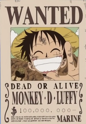 One piece wanted poster luffy
