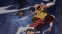 Teach usa o Kurouzu em Luffy