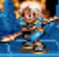 Saphir holding a spear