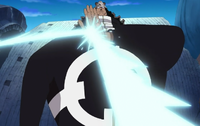 Kuma repeliendo un ataque