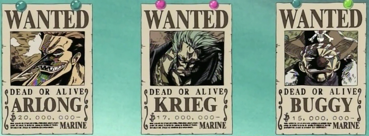 Image Krieg Buggy And Arlong s Bounty Posters png One Piece Wiki 