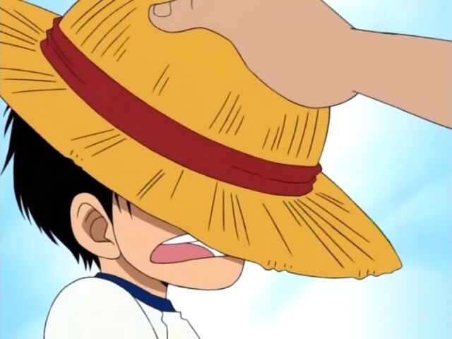 Datei:Luffy bekommt Shanks' Hut.jpg