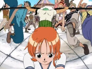 Zoro rettet Nami vor Buggys Akrobaten