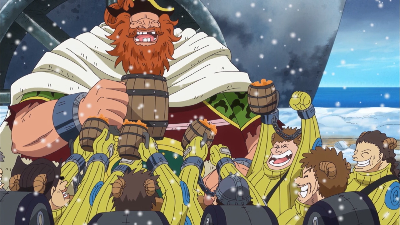 Image Brownbeard Celebrating at Punk Hazard Party.png One Piece