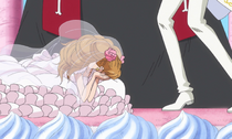 Pudding tombe au sol