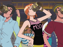 Nami in a Drinking Contest as Whiskey Peak