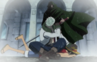Dragon sauve Luffy de Smoker