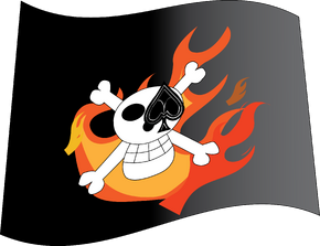 Burning Aces Skull Flag