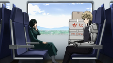 Genos and Fubuki on train