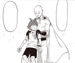 Saitama comforts child emperor