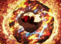 Saitama destruyendo el meteorito