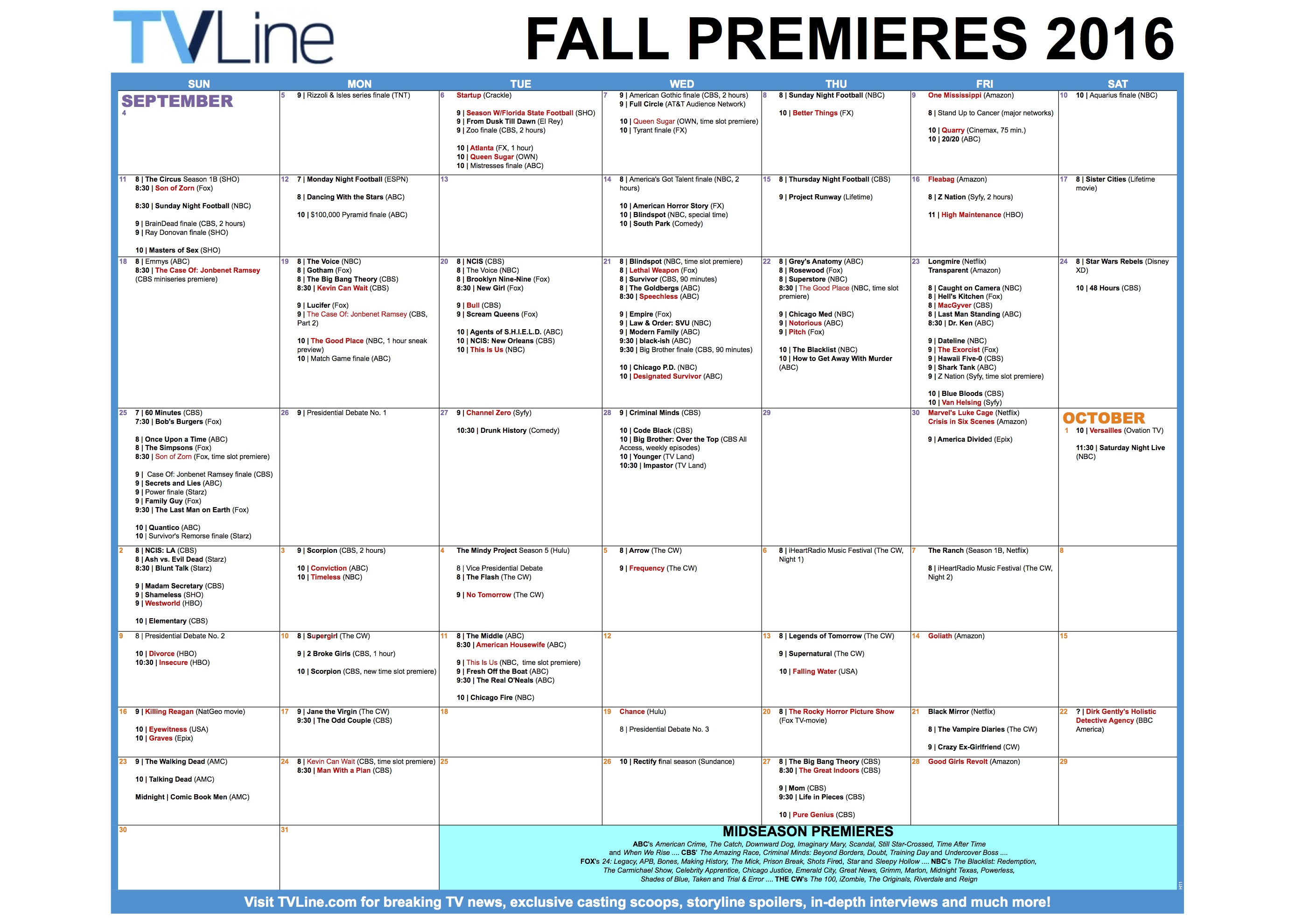 Own Tv Schedule Examples and Forms