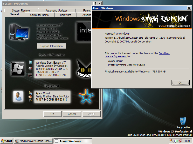 Windows xp dark edition v7 sp3 rebirth 2014