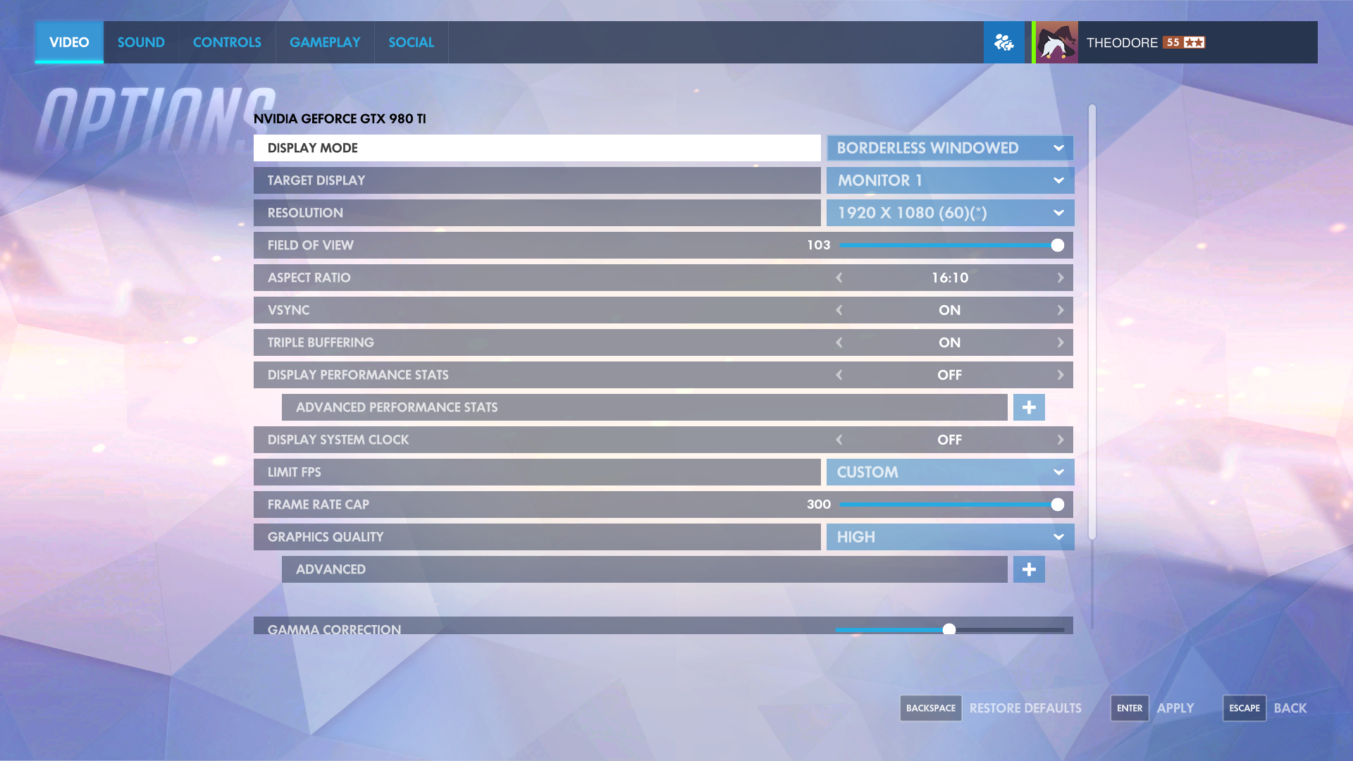 overwatch pro player settings