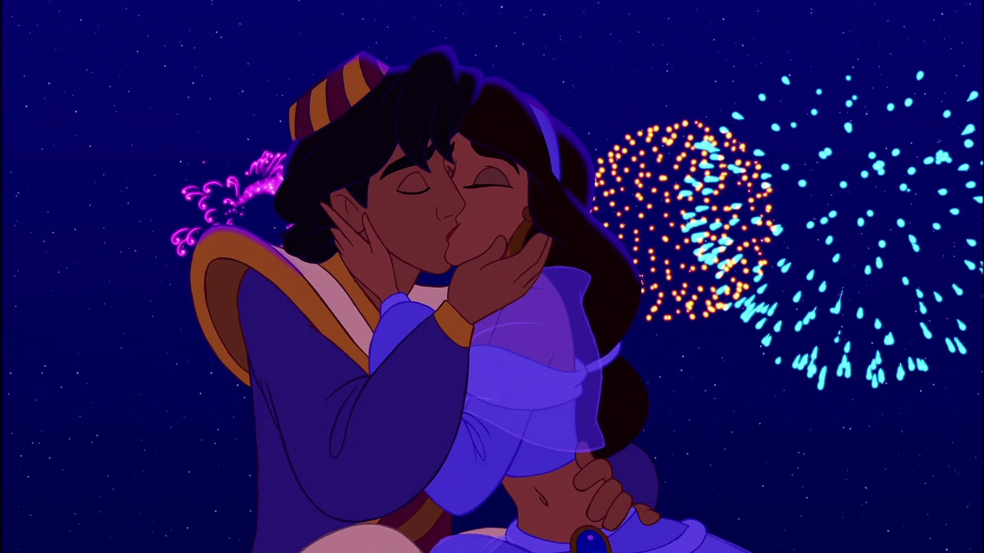 Image Aladdin and Jasmine's kiss.jpg Heroes Wiki FANDOM powered