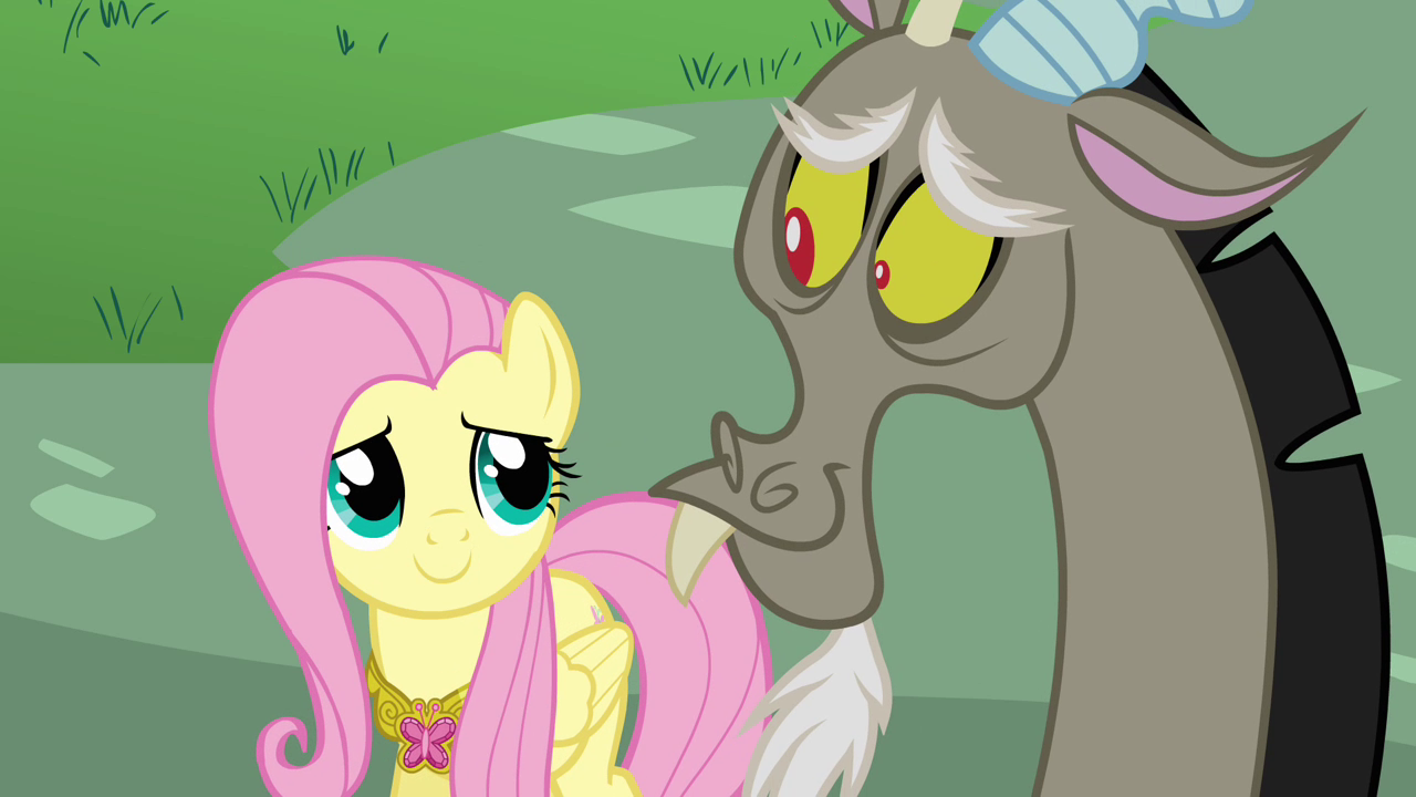 Image - Fluttershy smiles at Discord S03E10.png | Heroes Wiki | FANDOM ...