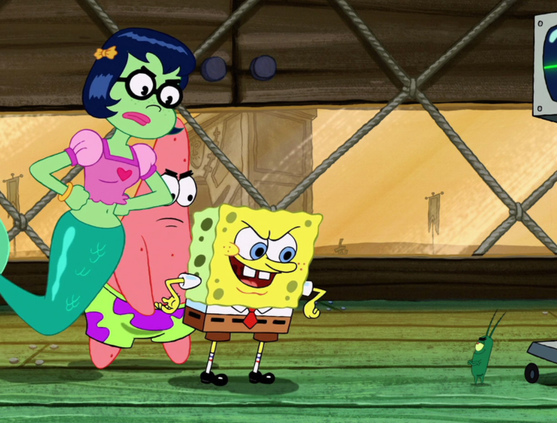 Image Spongebob Patrick And Mindy Facing Planktonpng Heroes Wiki Fandom Powered By Wikia 9599