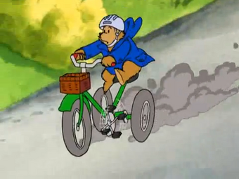 paddington bear on bike