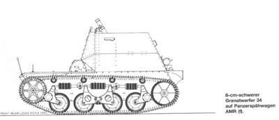 8cm Granatwerfer auf Panzerspähwagen AMR 35(f)