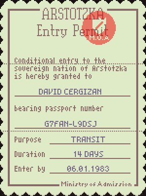 Entry Permit Papers Please Wiki Fandom - roblox papers please admission application
