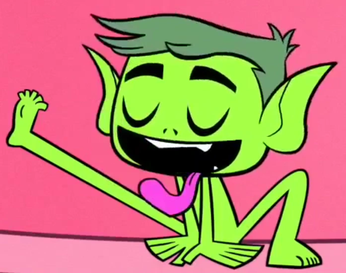 Image Beast boy licking his leg 2.png The Parody Wiki FANDOM