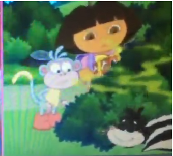 Dora And Boots Smelling The Skunk The Parody Wiki Fandom