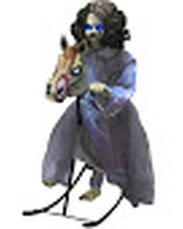 halloween girl on rocking horse