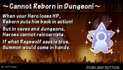 Cannot reborn in dungeon