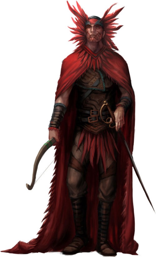 red raven resin statue