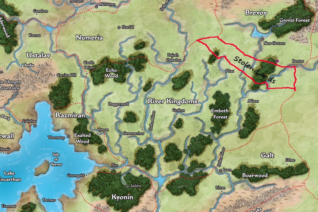 Image - Kingmaker map - the Stolen Lands.jpg | Pathfinder Kingmaker ...