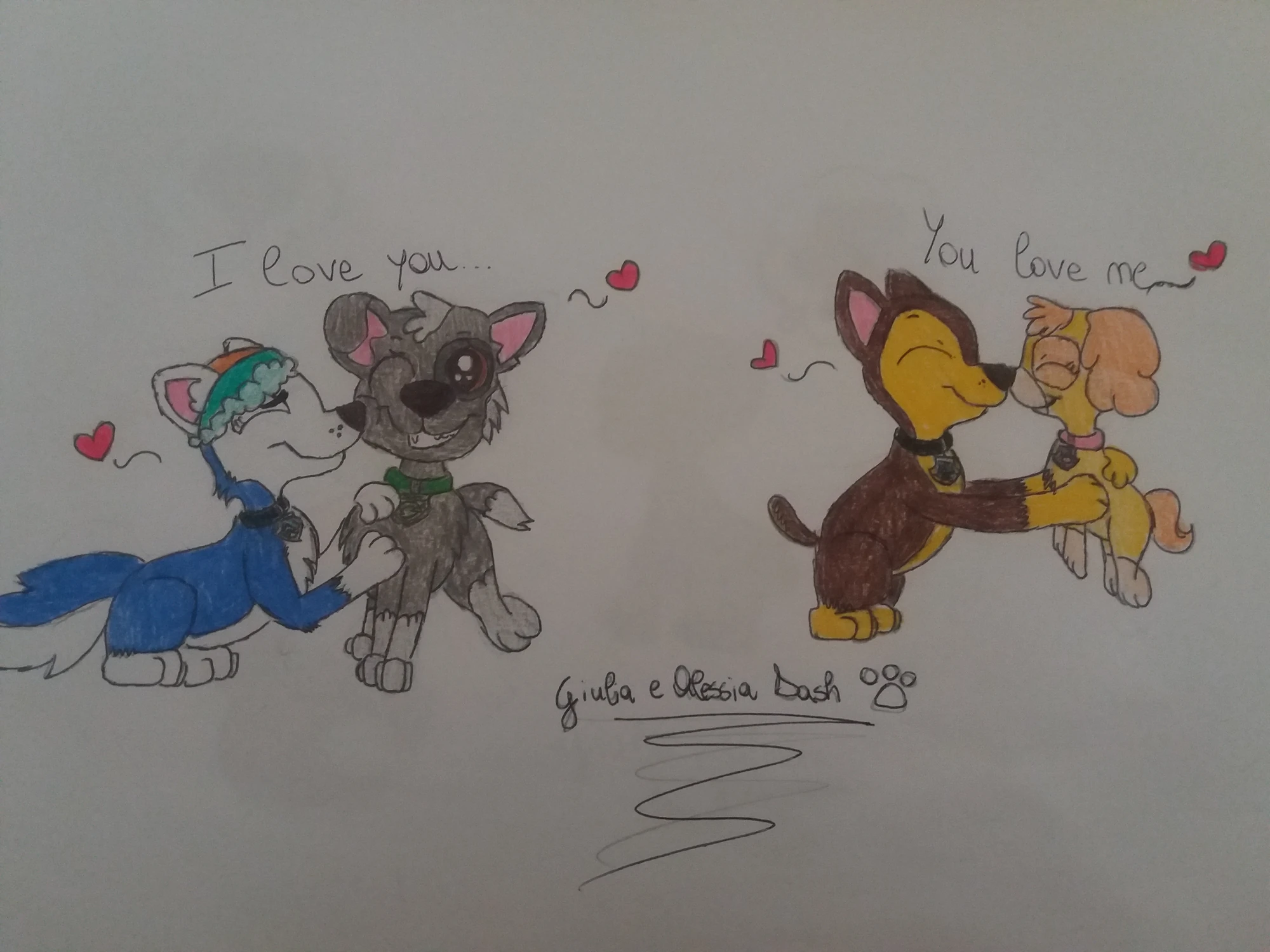 Image Rocky X Everest and Chase X Skye.jpeg PAW Patrol Fanon Wiki