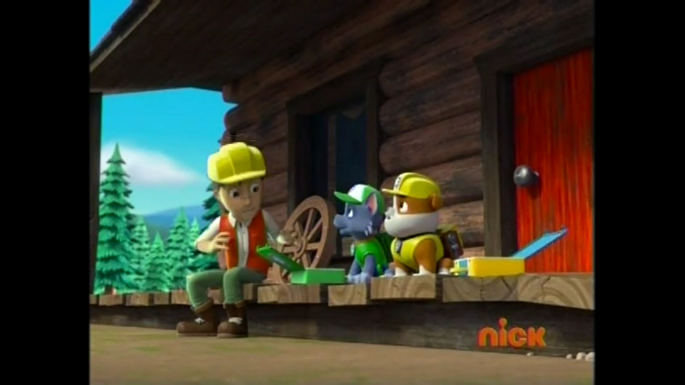 paw patrol jake's cabin block set