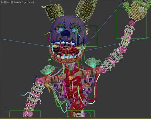 Proof Funtime Chica is the Night 4 springsuit from Sister Location. The  metal frame under her mask matches. : r/fivenightsatfreddys