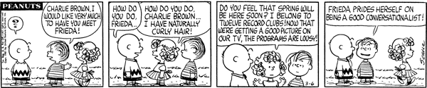 Frieda Peanuts Wiki Fandom Ed By Wikia Frieda S First Earance In The Strip From March 6 1961