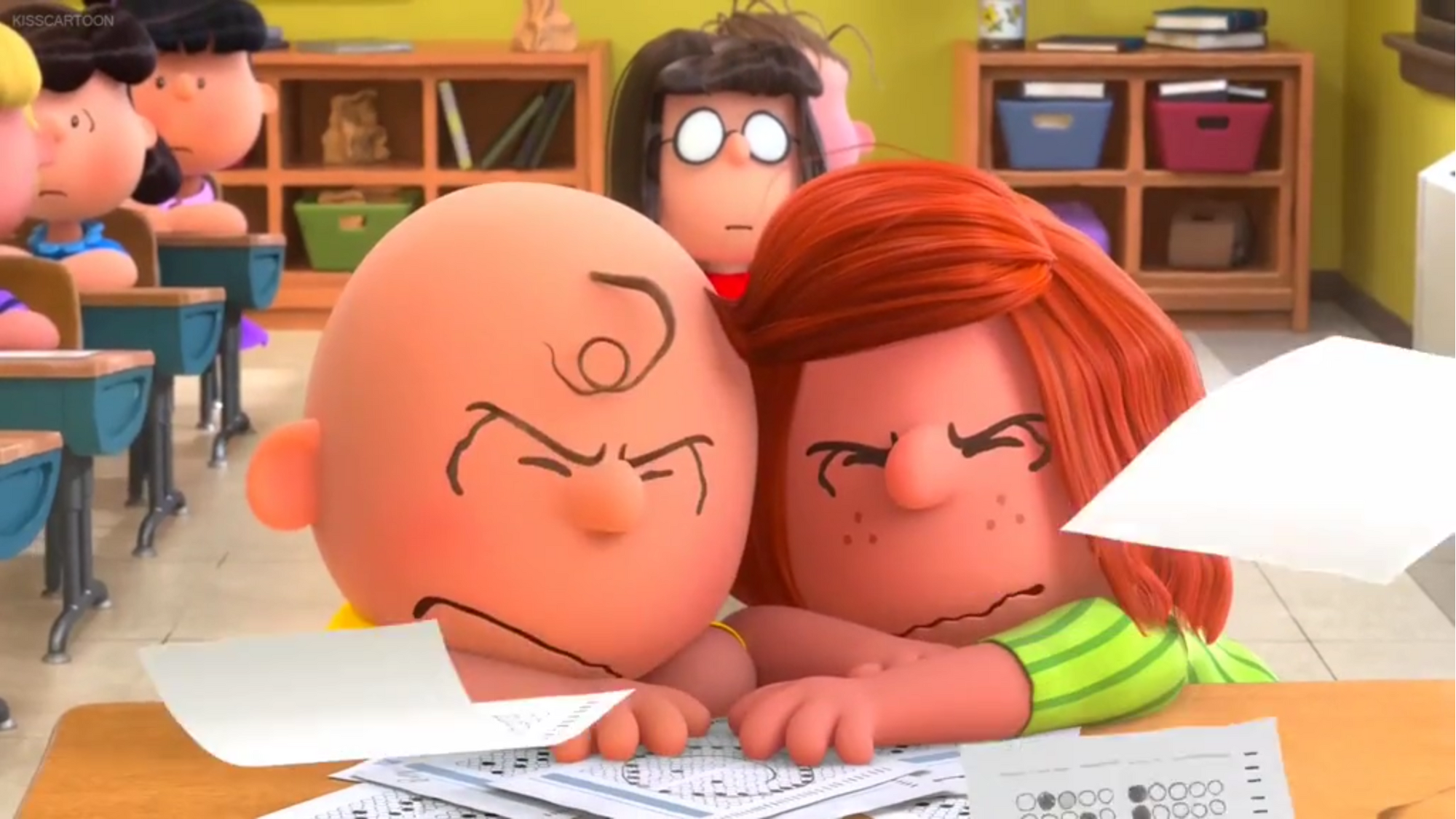 Image Charlie Brown And Peppermint Patty Slamming Their Paper On The Teacher S Desk Png