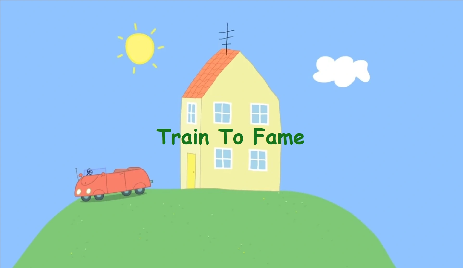 peppa pig on a train