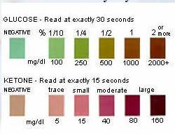 Urine Sticks Colour Chart