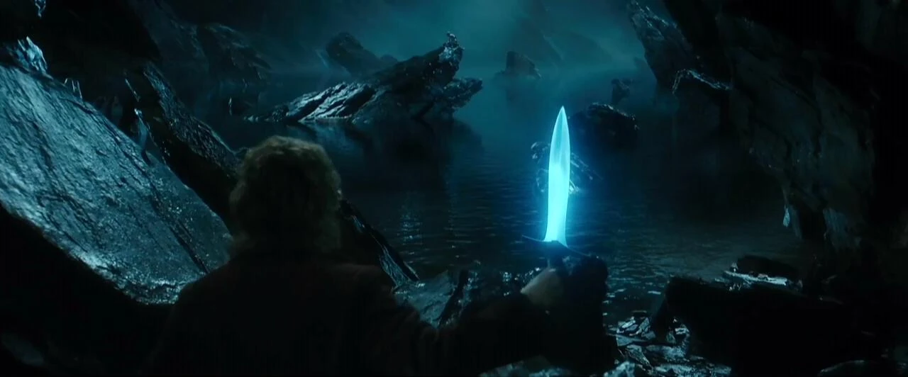 Image Bilbo in Gollum's cave.jpg Peter Jackson's The Hobbit Wiki