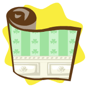 Striped shamrock wallpaper
