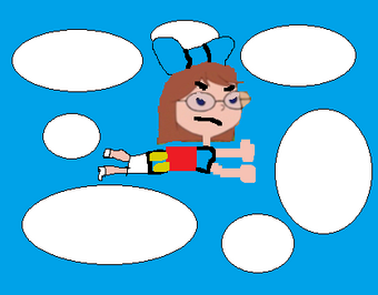 Gretchen on jet pack