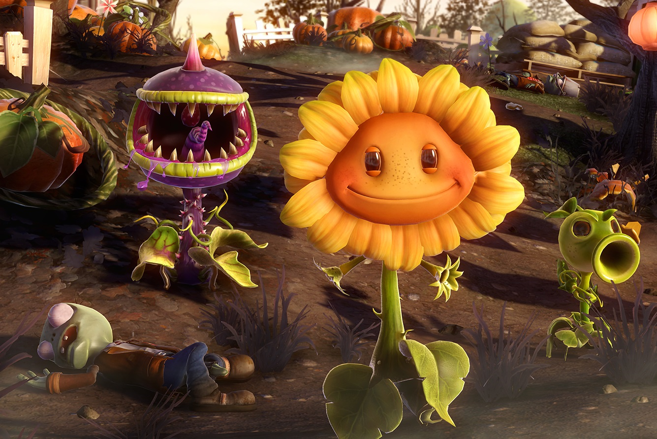 Видео растение против. Plants vs. Zombies 4 растения. PVZ ps4. PVZ Garden Warfare Sunflower. Растения против зомби 3д.