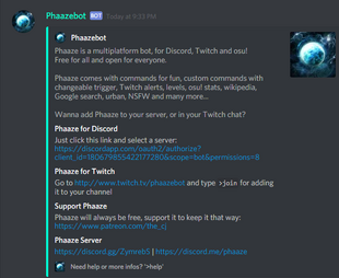 Discord Commands Normal About Phaaze Wiki Fandom Powered - roblox twitch commands