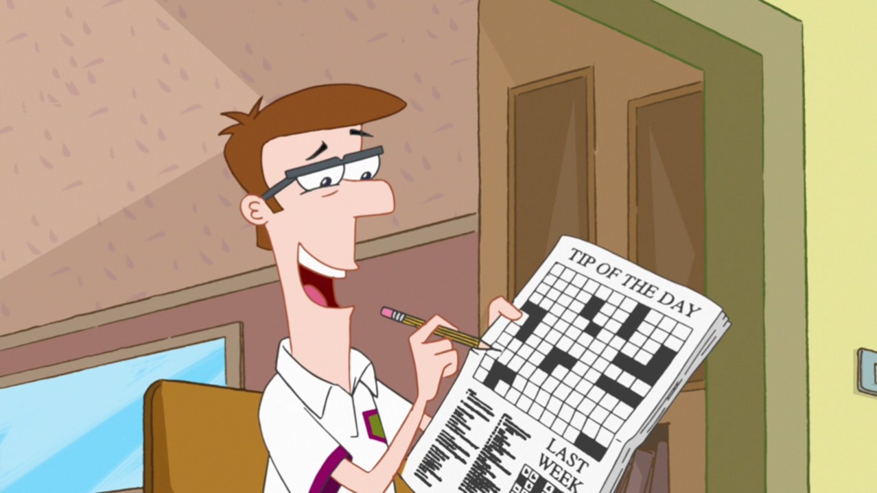 Image Doing the Tip of the Day crossword puzzle jpg Phineas and