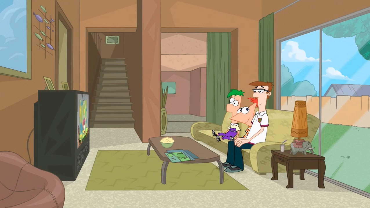 phineas and ferb living room