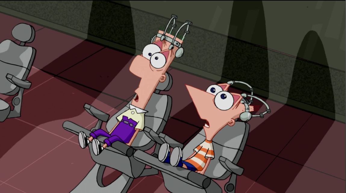 Phineas and Ferb- Phineas and Ferb Get Busted. And the audience got traumatized.