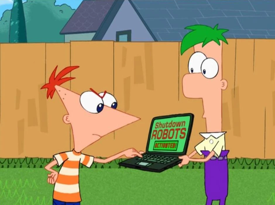 Image Shutdown robots activated!.JPG Phineas and Ferb Wiki FANDOM
