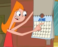 Candace pointing to carlendar