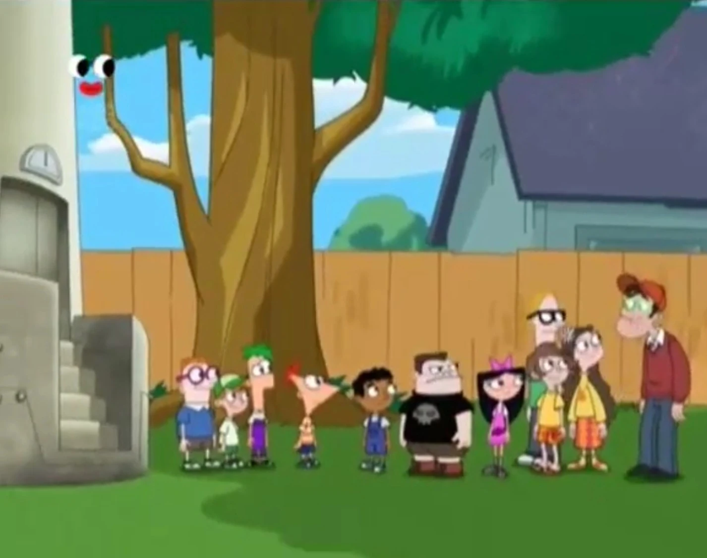 Image Phineas, Ferb, and the gang on their backyard.jpg Phineas and